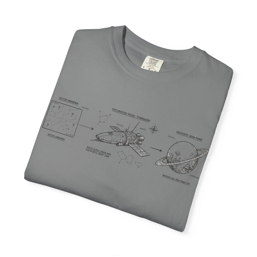 MATFAY Spacecraft Diagram Tee | Vintage Rocket, Satellite, Planet Illustration