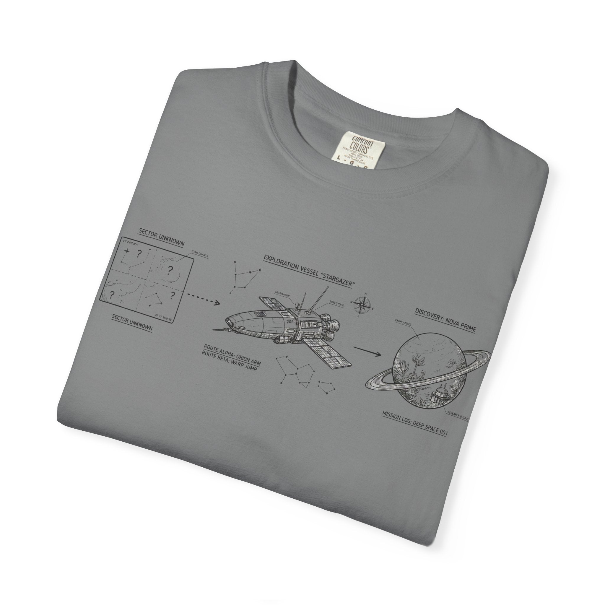 MATFAY Spacecraft Diagram Tee | Vintage Rocket, Satellite, Planet Illustration