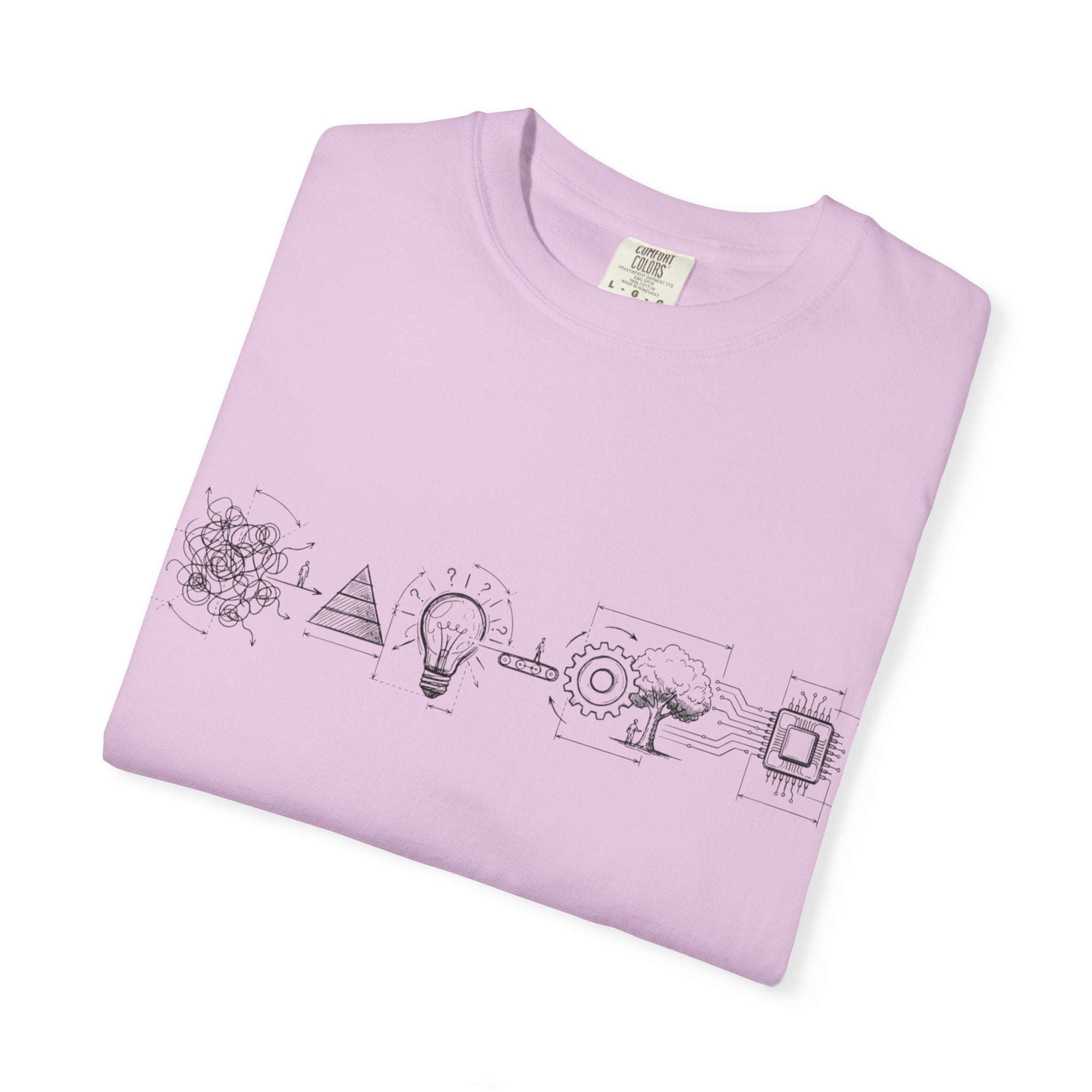 MATFAY Science Icons Illustration T-shirt | Minimal Line Art Symbols