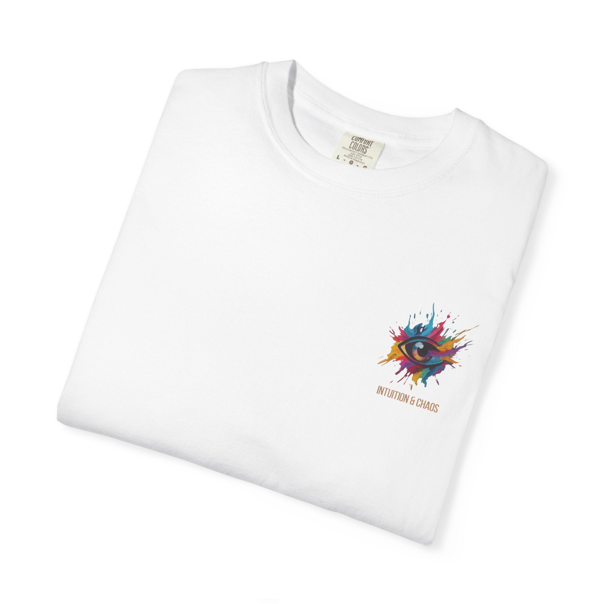 MATFAY Colorful Abstract Explosion T-shirt | Small Chest Graphic, Minimal Back Text