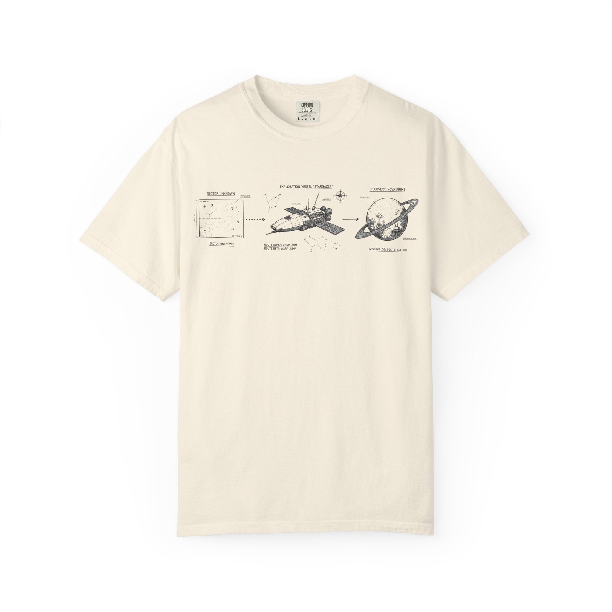 MATFAY Spacecraft Diagram Tee | Vintage Rocket, Satellite, Planet Illustration