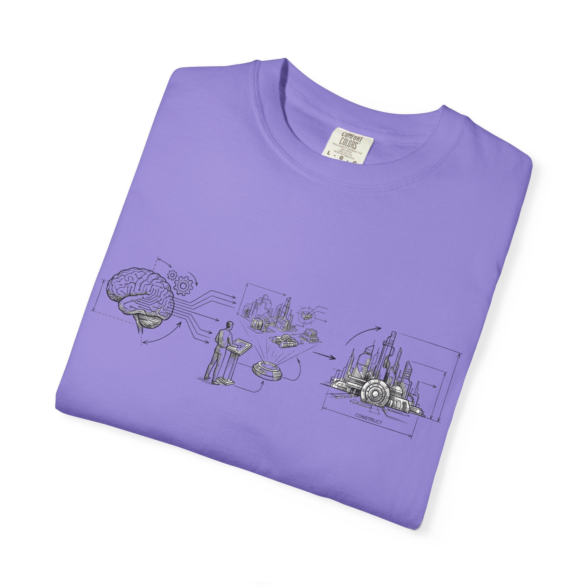 MATFAY Tiny Fantasy Landscape T-Shirt | Minimal Ink Illustration