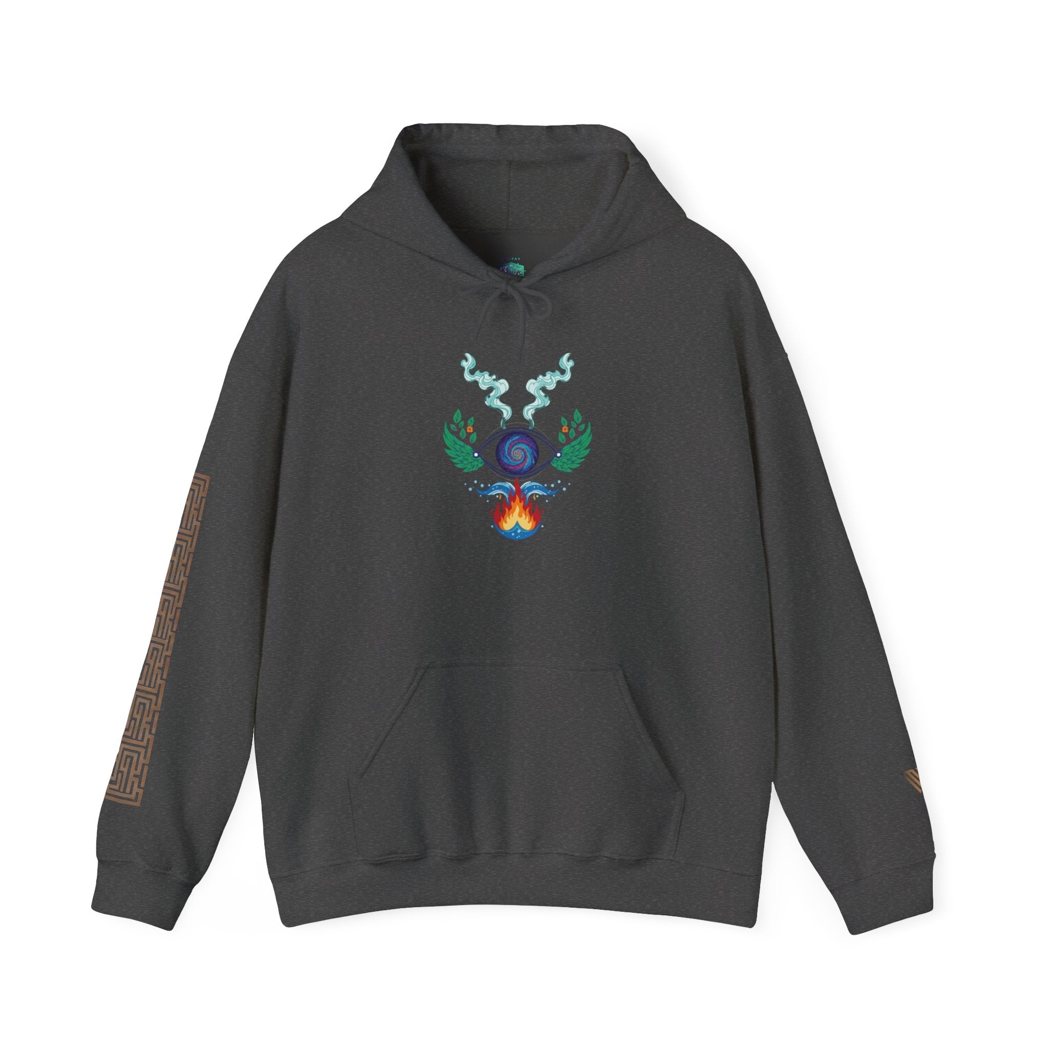 MATFAY Elemental Orb Symbol Hoodie | Mystic Flame, Water, Earth Graphic Sweatshirt