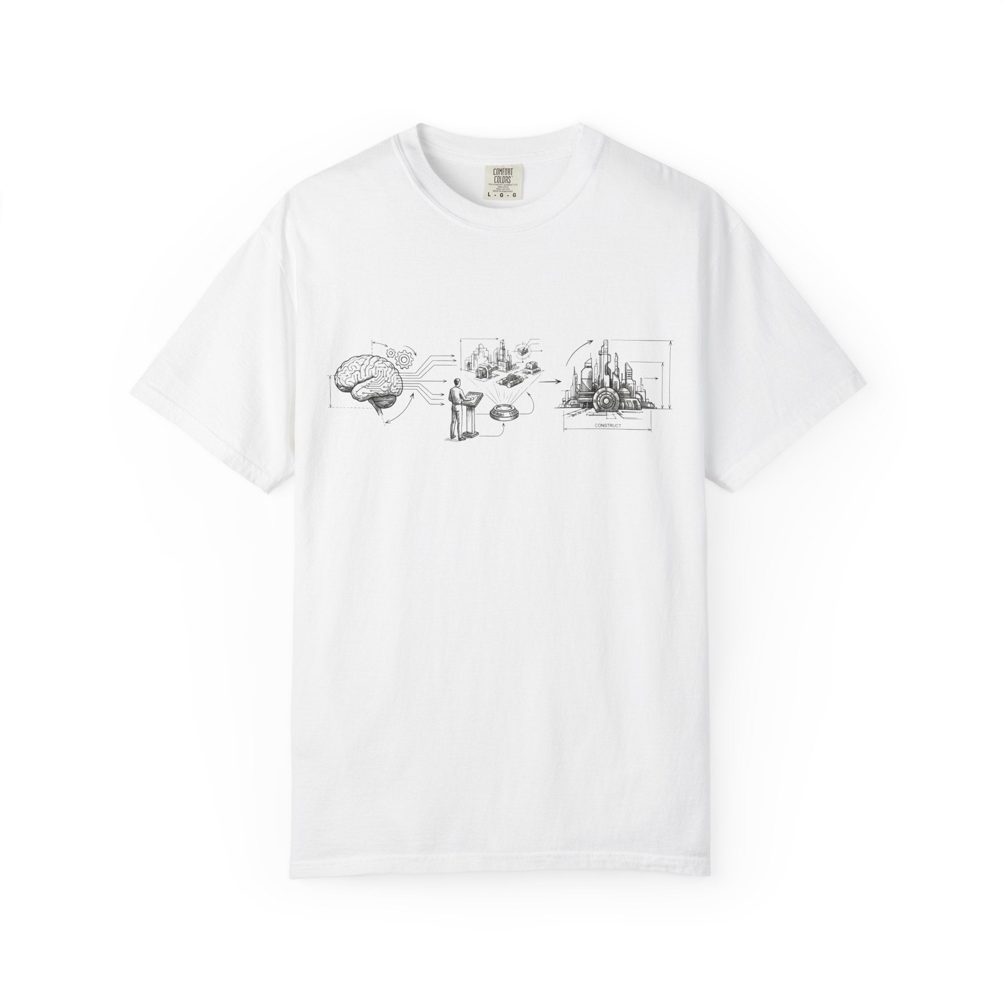 MATFAY Tiny Fantasy Landscape T-Shirt | Minimal Ink Illustration