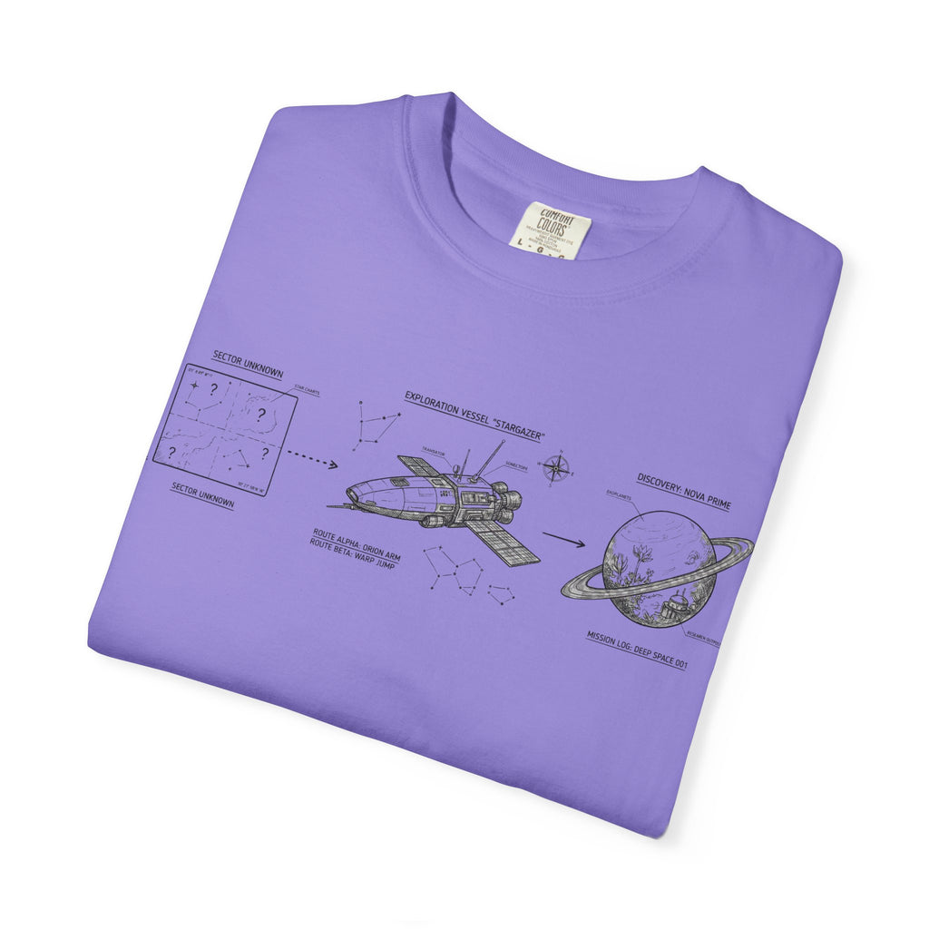 MATFAY Spacecraft Diagram Tee | Vintage Rocket, Satellite, Planet Illustration