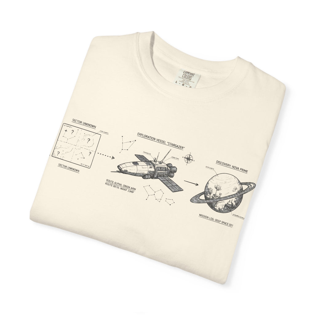 MATFAY Spacecraft Diagram Tee | Vintage Rocket, Satellite, Planet Illustration