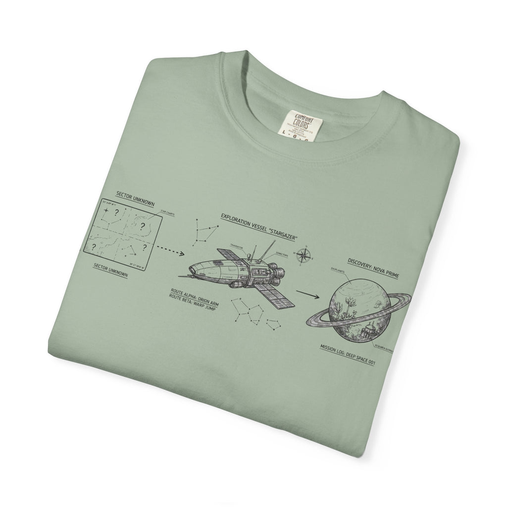 MATFAY Spacecraft Diagram Tee | Vintage Rocket, Satellite, Planet Illustration