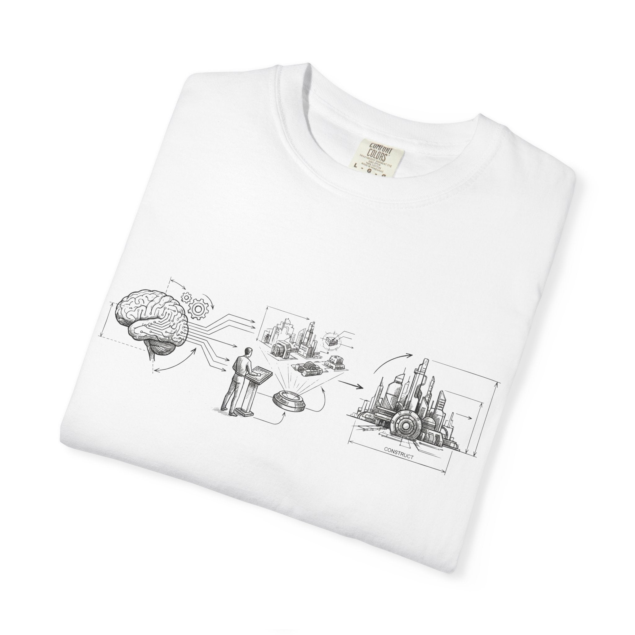MATFAY Tiny Fantasy Landscape T-Shirt | Minimal Ink Illustration