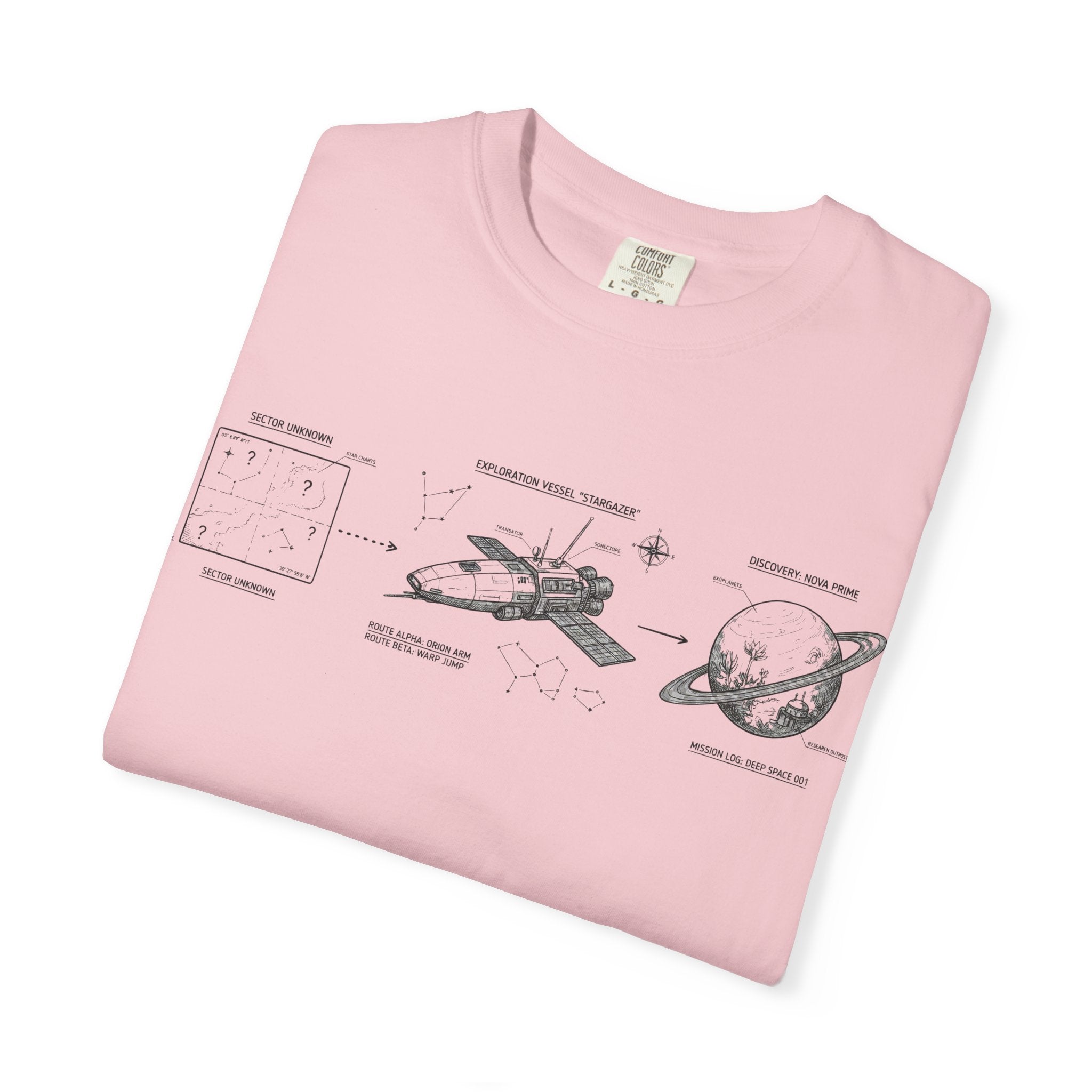 MATFAY Spacecraft Diagram Tee | Vintage Rocket, Satellite, Planet Illustration