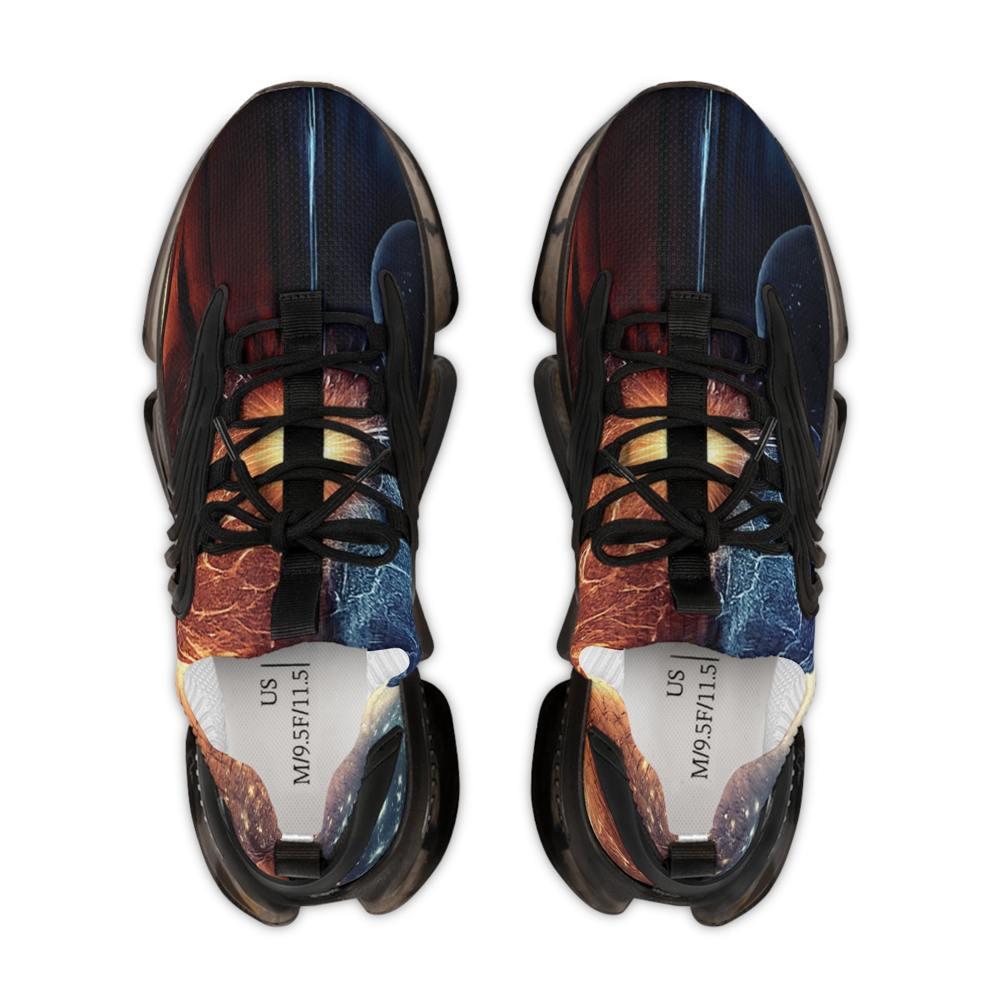 MATFAY Abstract Galaxy Flame Print Sneakers | Mesh Sneakers