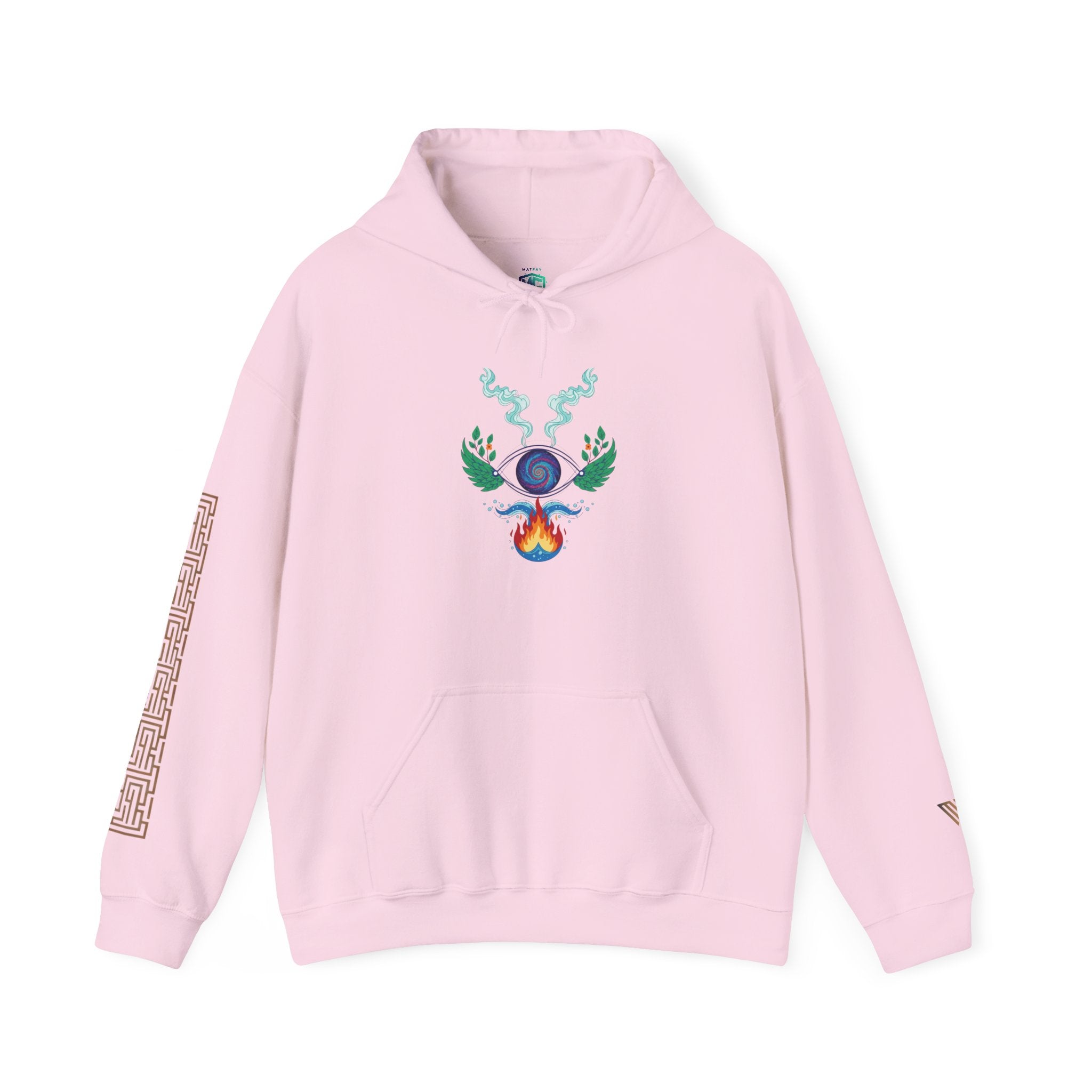 MATFAY Elemental Orb Symbol Hoodie | Mystic Flame, Water, Earth Graphic Sweatshirt