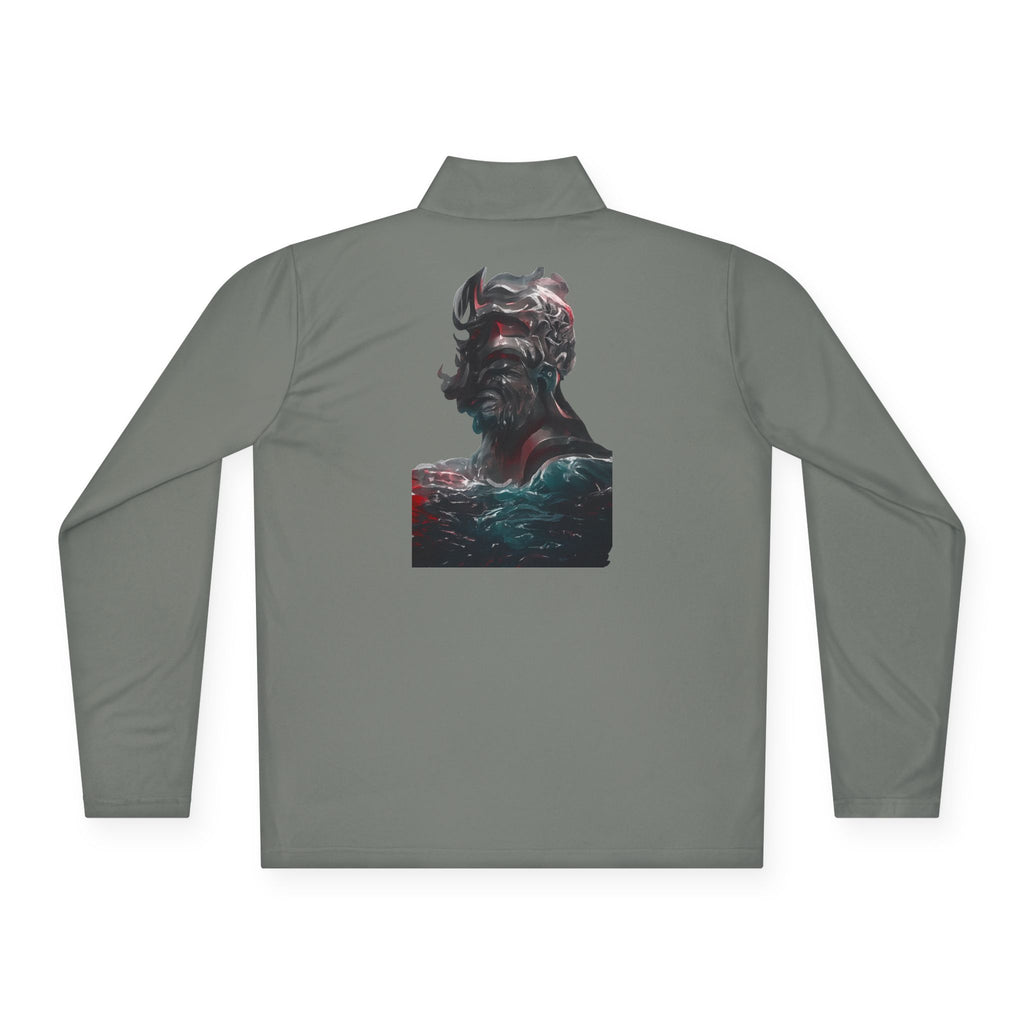 MATFAY Quarter-Zip Pullover — Mythic Sea God Bust Graphic