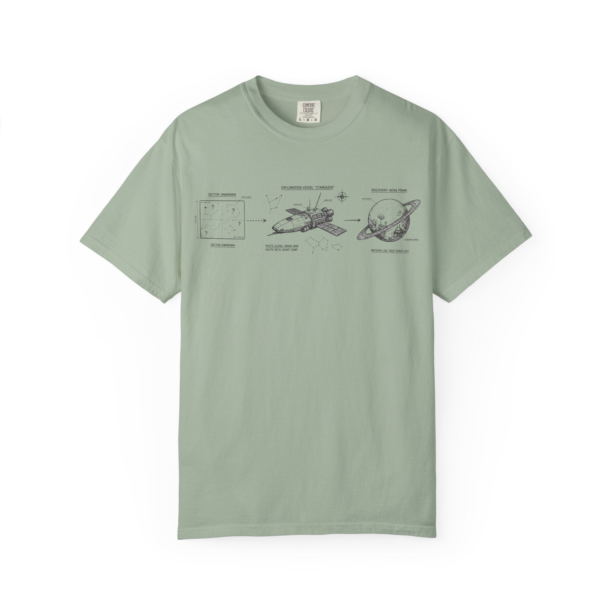MATFAY Spacecraft Diagram Tee | Vintage Rocket, Satellite, Planet Illustration