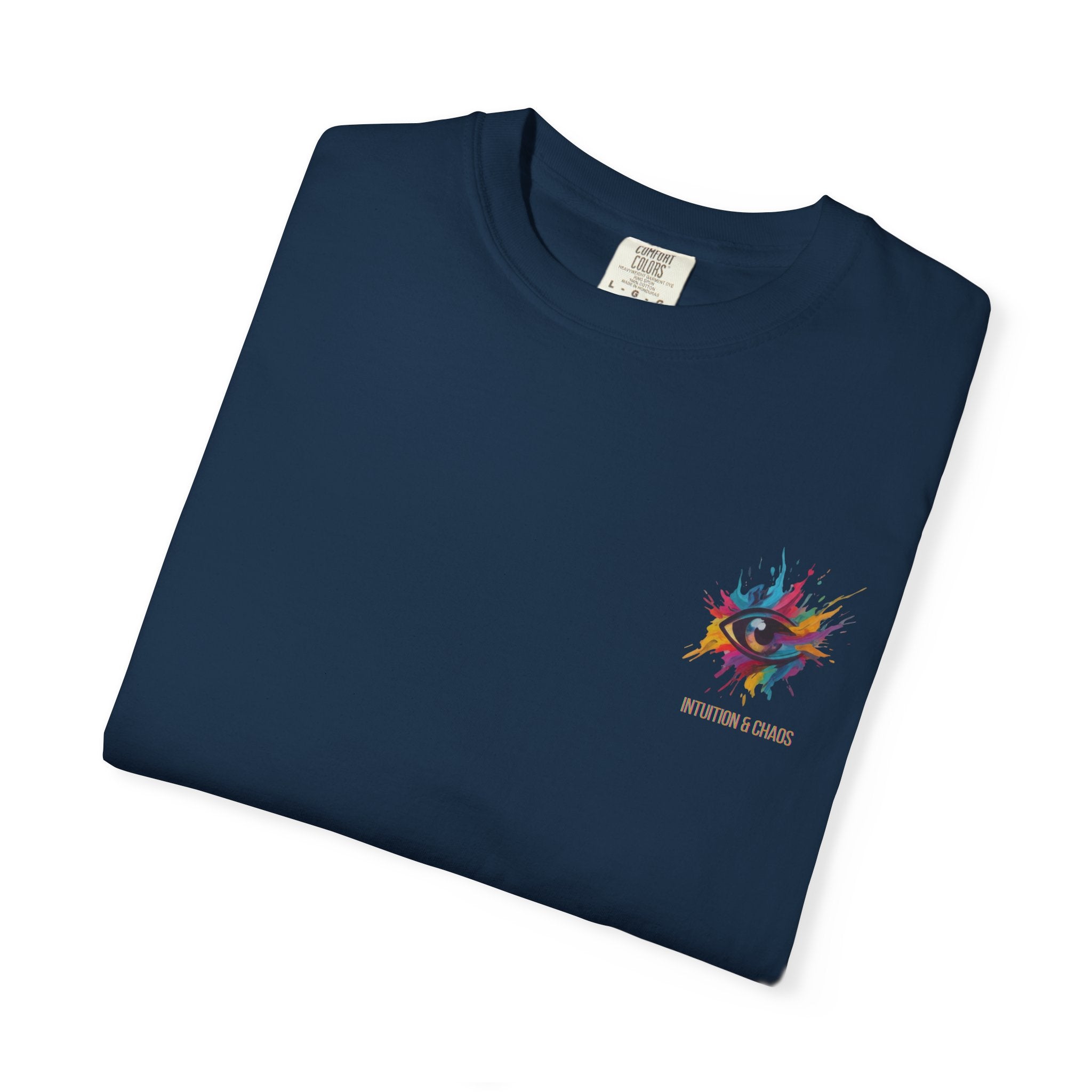 MATFAY Colorful Abstract Explosion T-shirt | Small Chest Graphic, Minimal Back Text