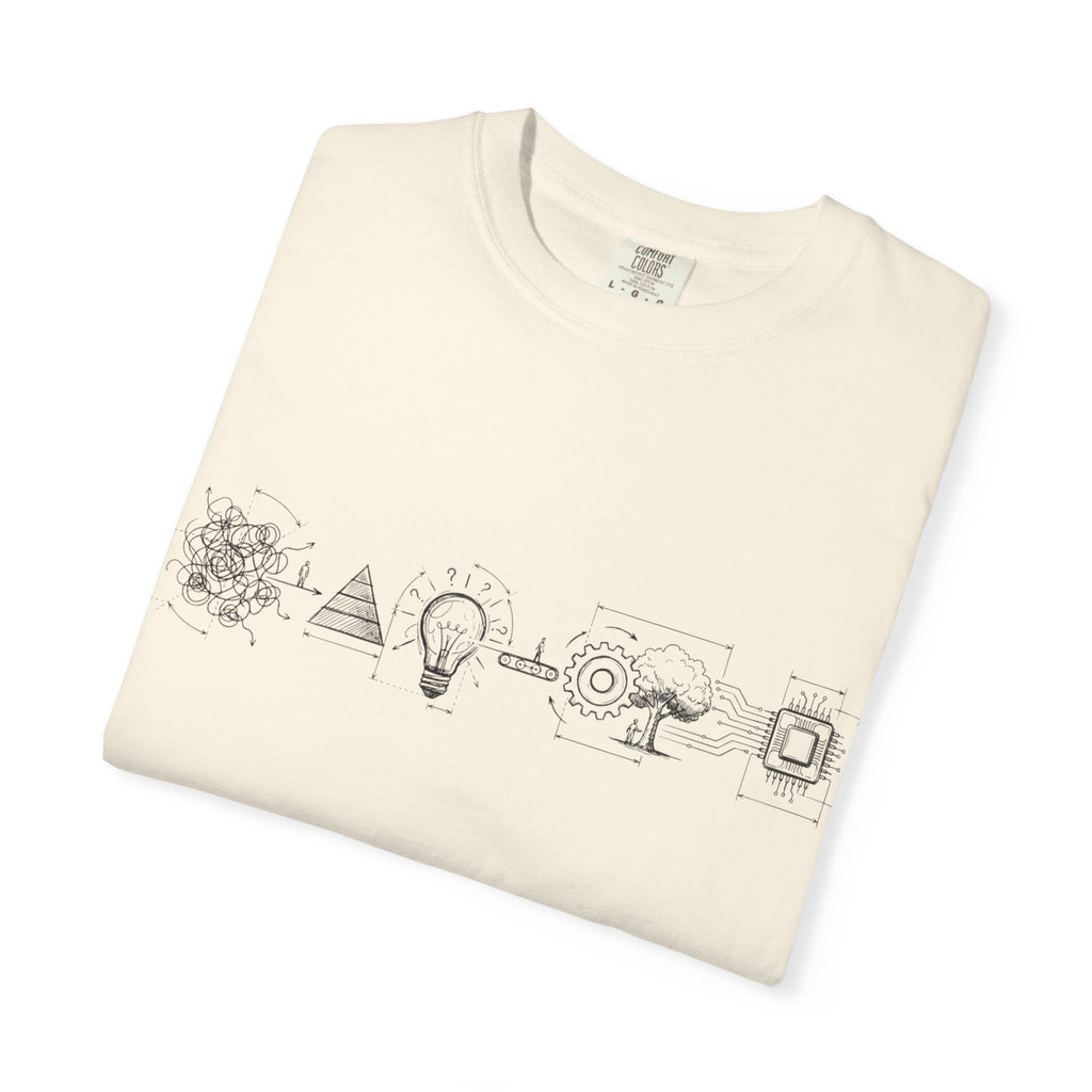 MATFAY Science Icons Illustration T-shirt | Minimal Line Art Symbols