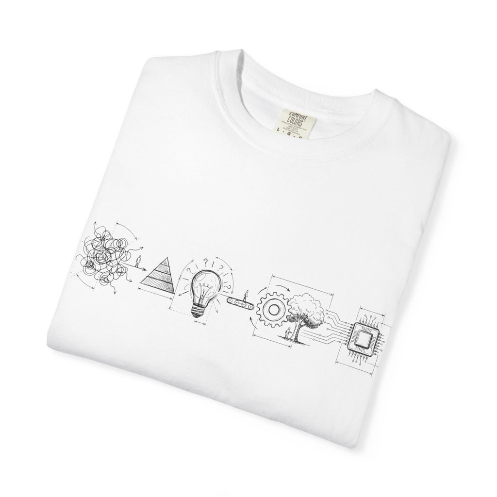 MATFAY Science Icons Illustration T-shirt | Minimal Line Art Symbols