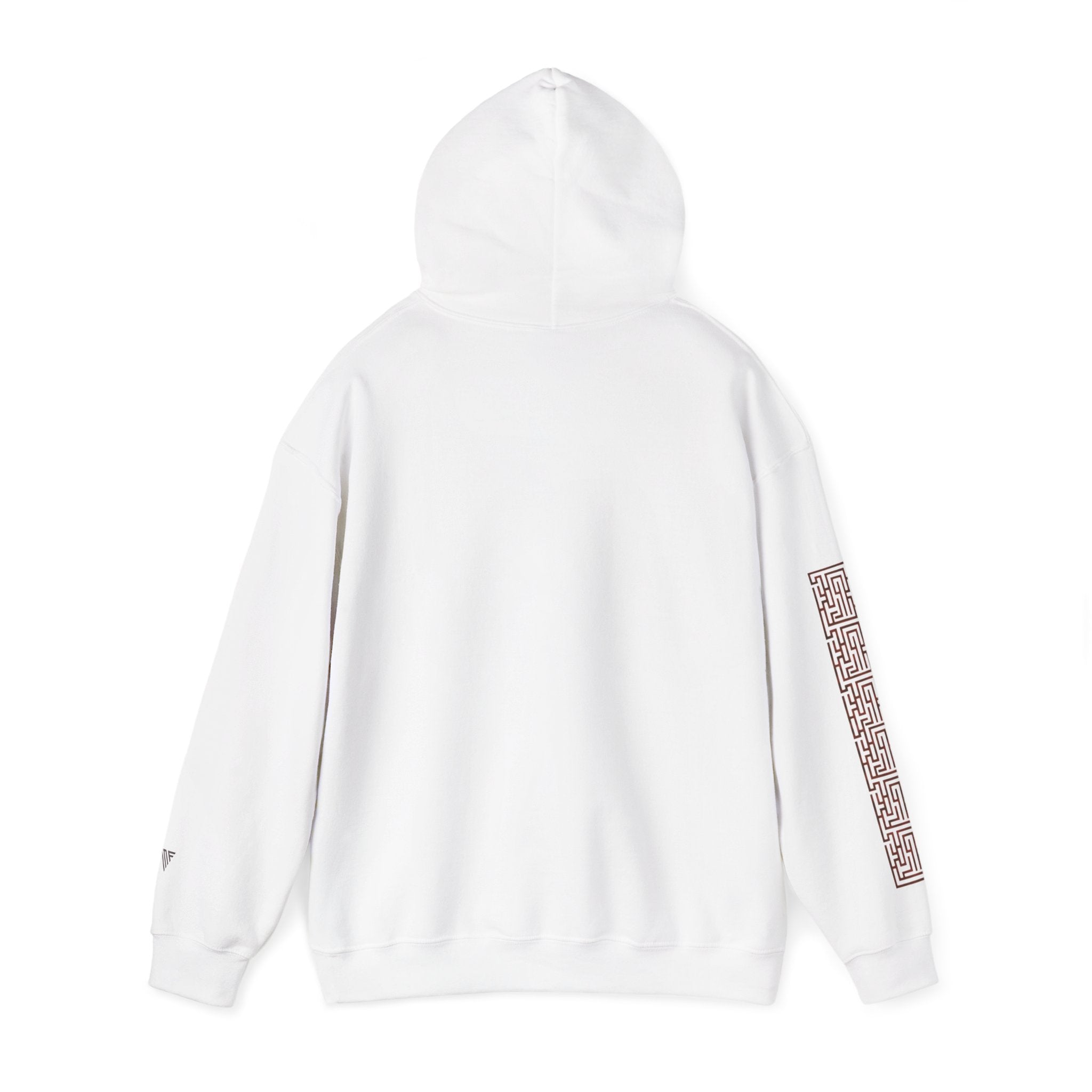 Mystic Orb Mandala Hoodie | Geometric Sleeve Maze, Minimal Occult Design