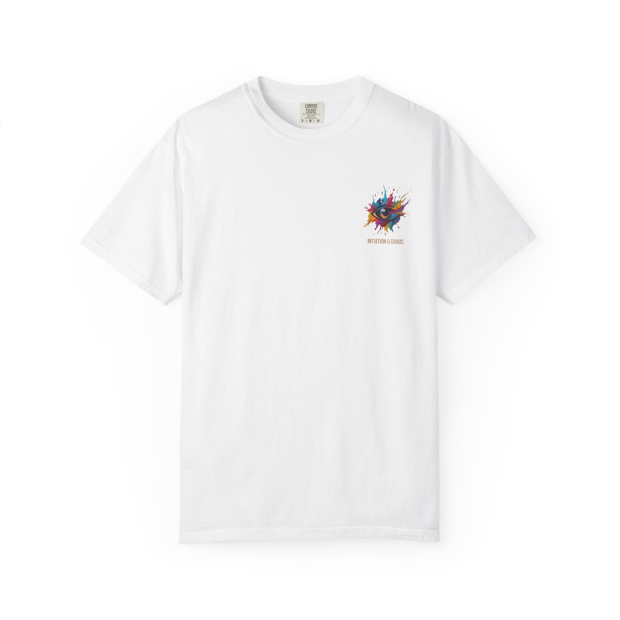 MATFAY Colorful Abstract Explosion T-shirt | Small Chest Graphic, Minimal Back Text
