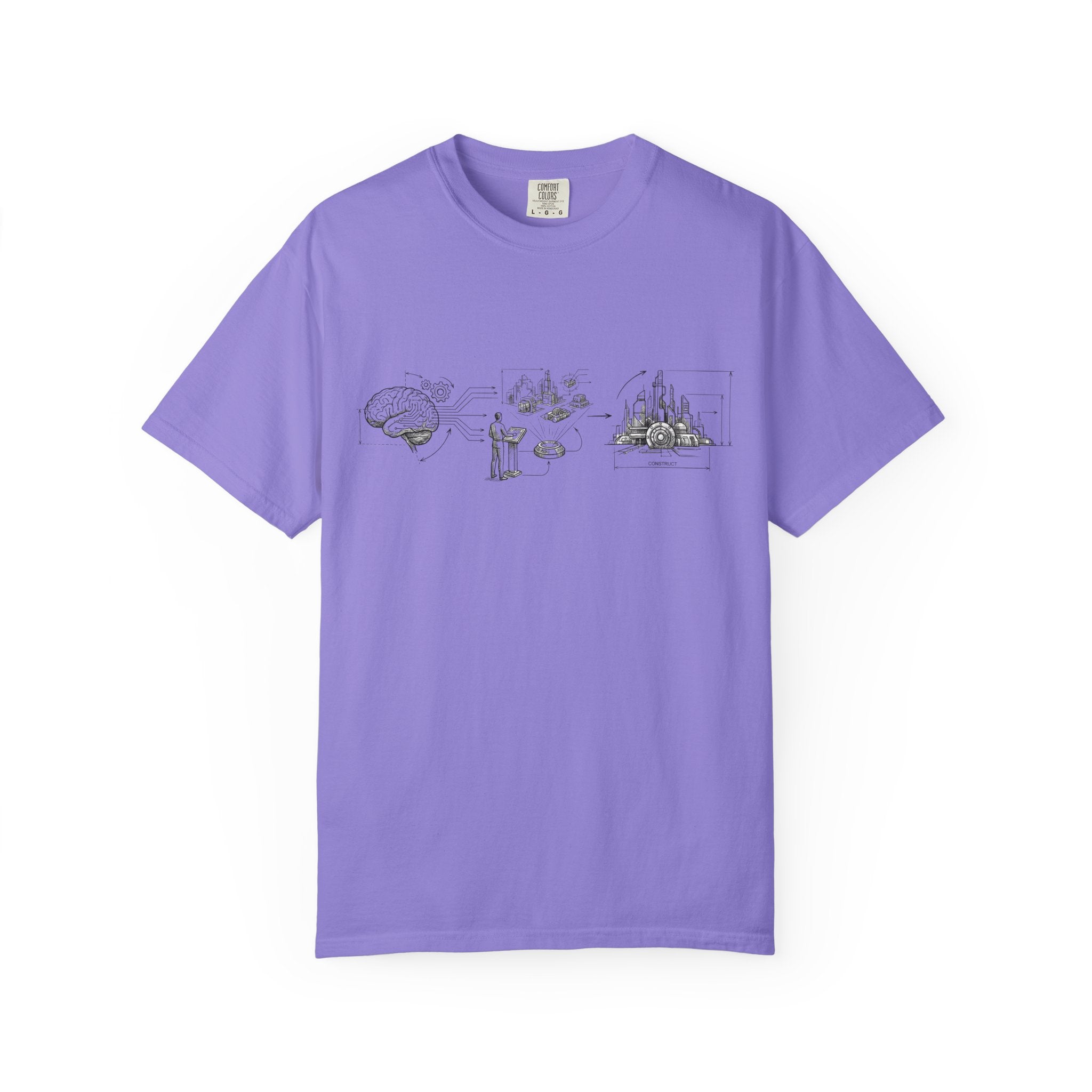 MATFAY Tiny Fantasy Landscape T-Shirt | Minimal Ink Illustration