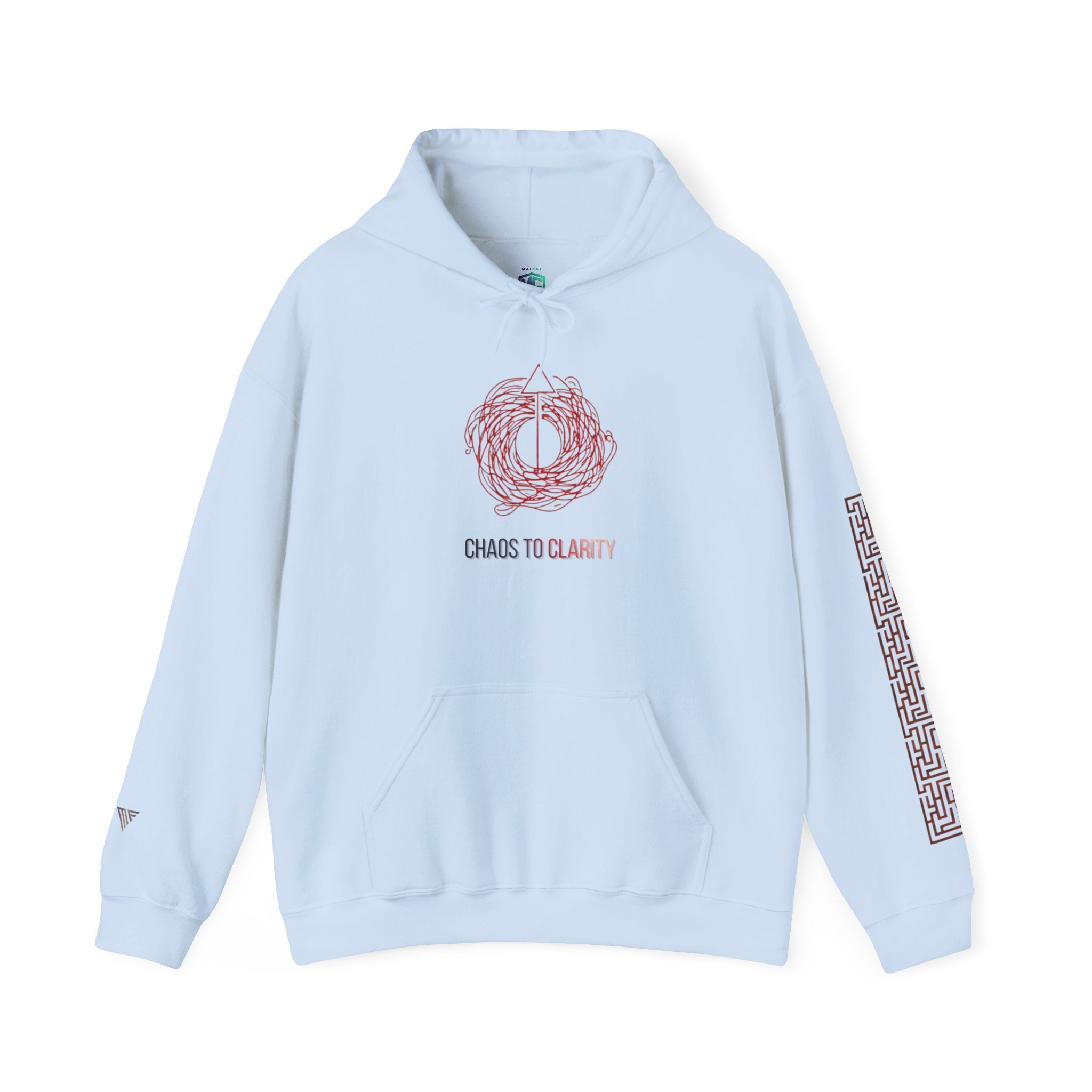 MATFAY Chaos to Clarity Hoodie | Hoodie mit Wirbelmotiv und Maze-Ärmeldesign