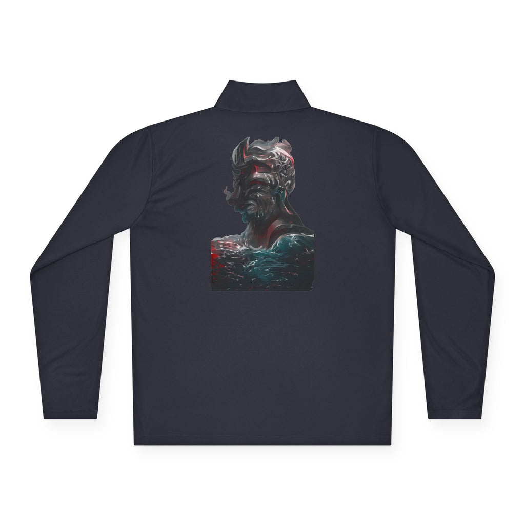 MATFAY Quarter-Zip Pullover — Mythic Sea God Bust Graphic