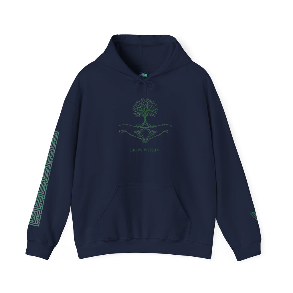 MATFAY Tree of Hands Hoodie | Hoodie mit spirituellem Baum-Motiv und Ärmel-Labyrinth
