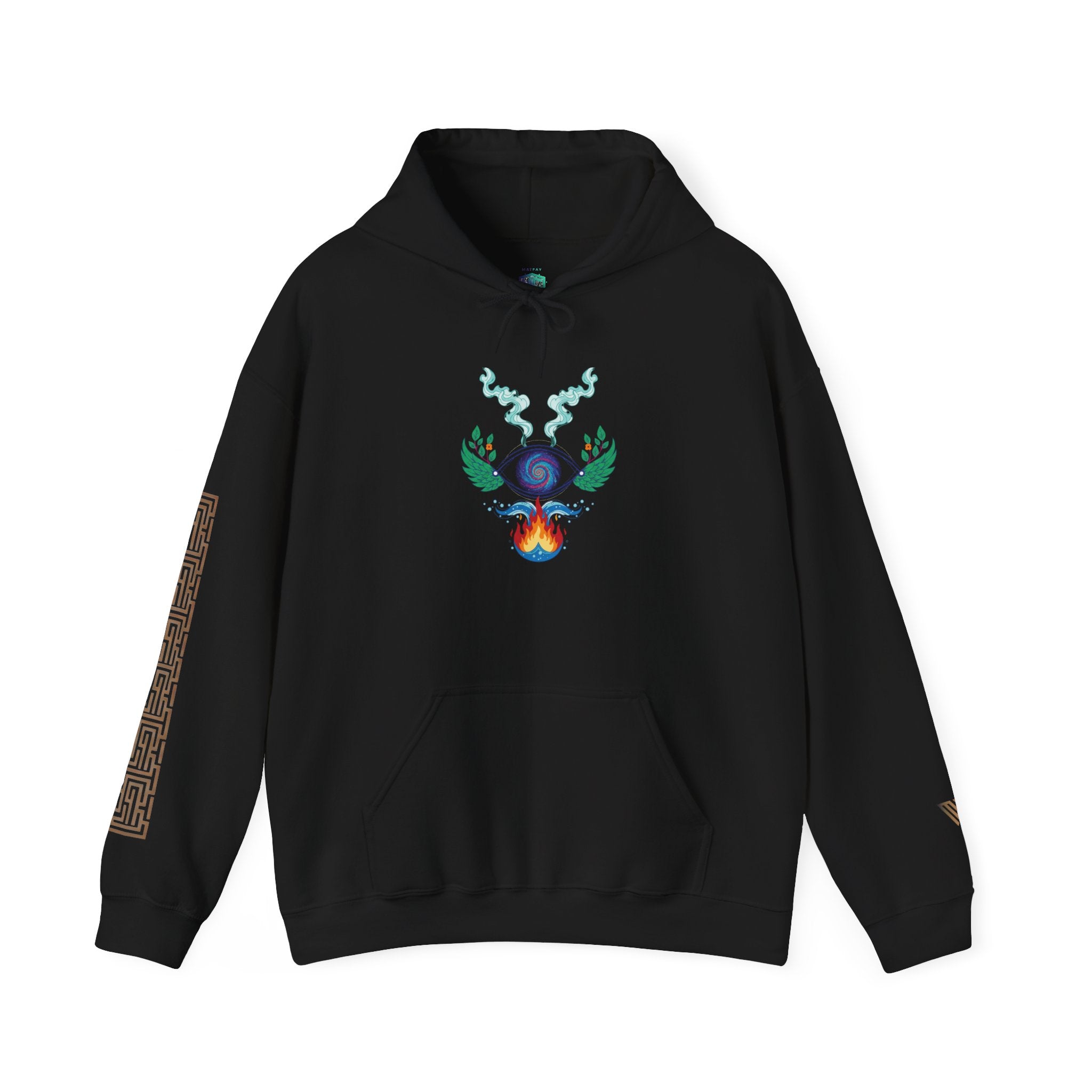 MATFAY Elemental Orb Symbol Hoodie | Mystic Flame, Water, Earth Graphic Sweatshirt