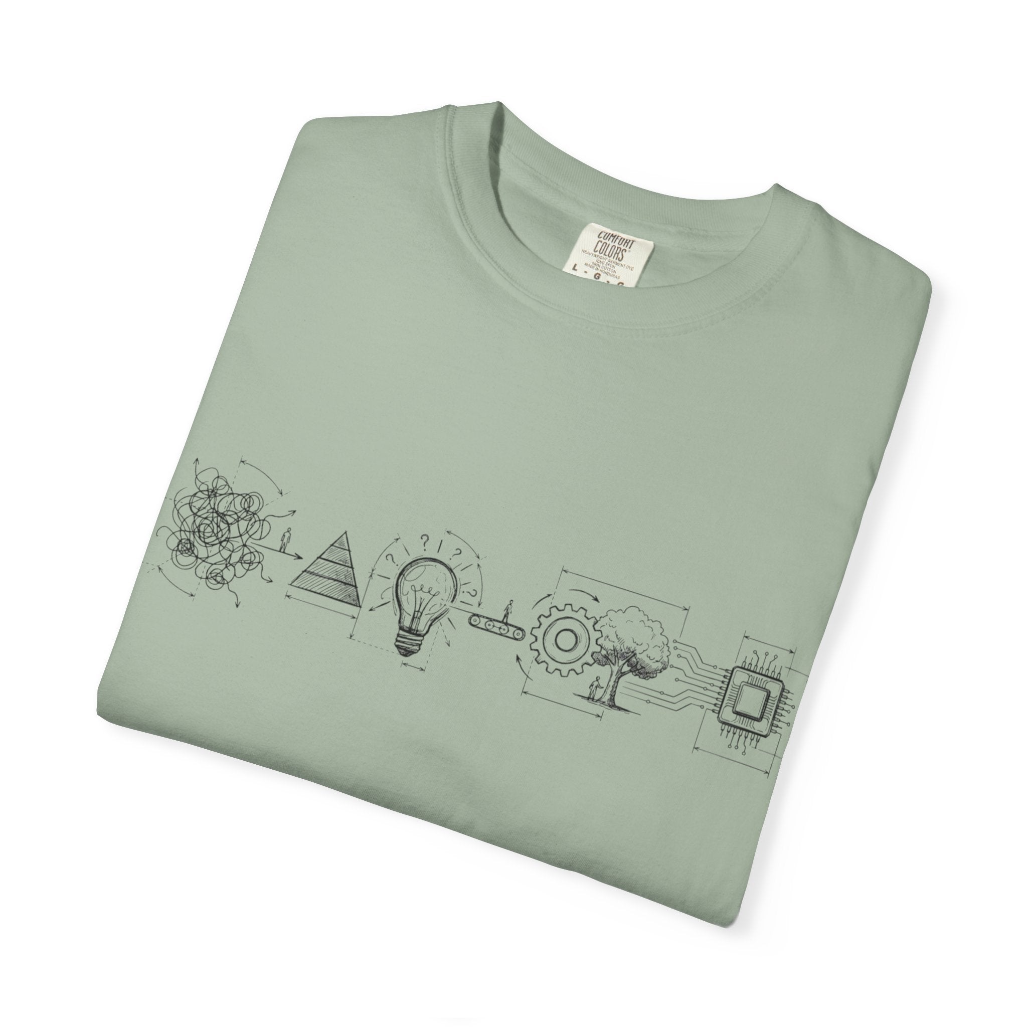 MATFAY Science Icons Illustration T-shirt | Minimal Line Art Symbols