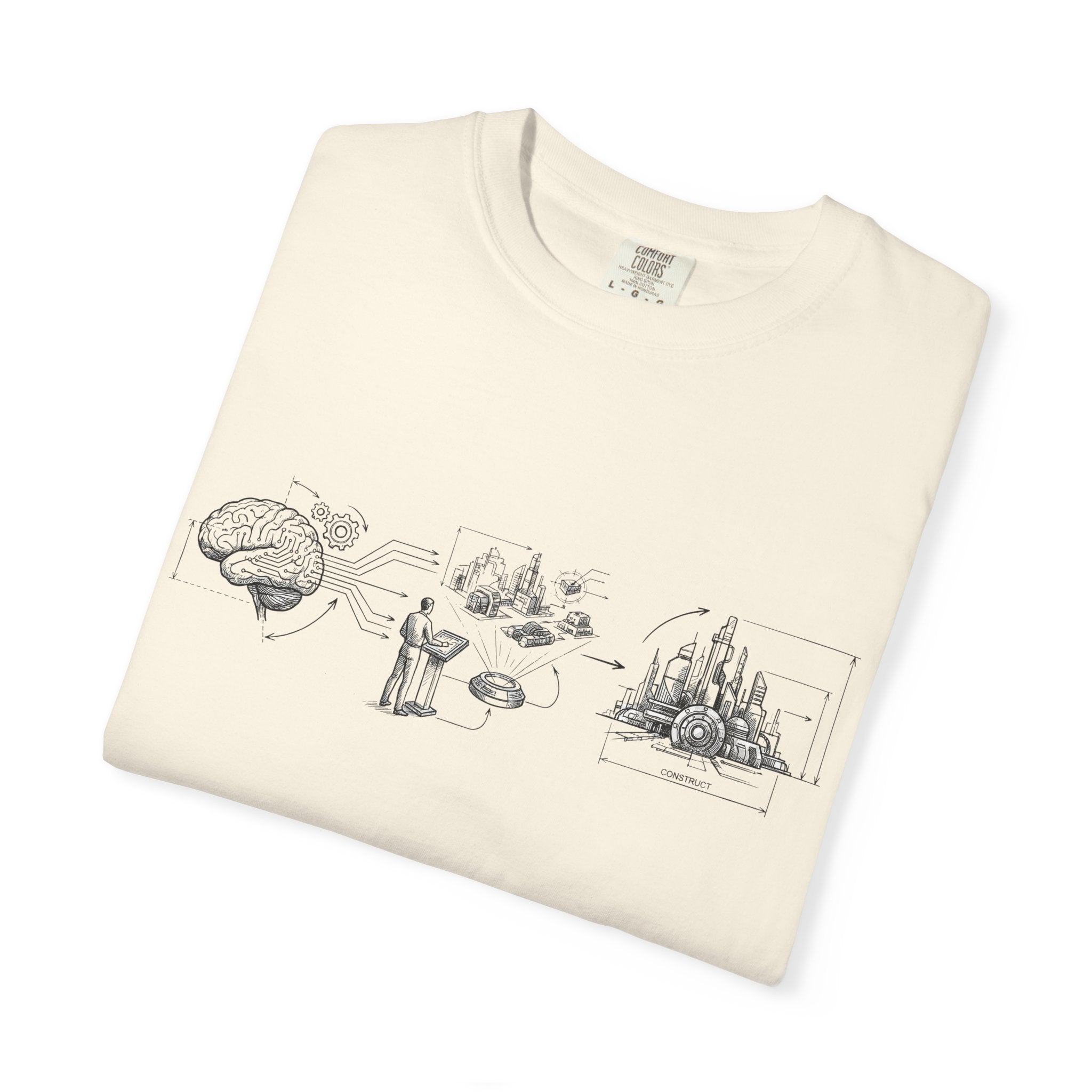 MATFAY Tiny Fantasy Landscape T-Shirt | Minimal Ink Illustration