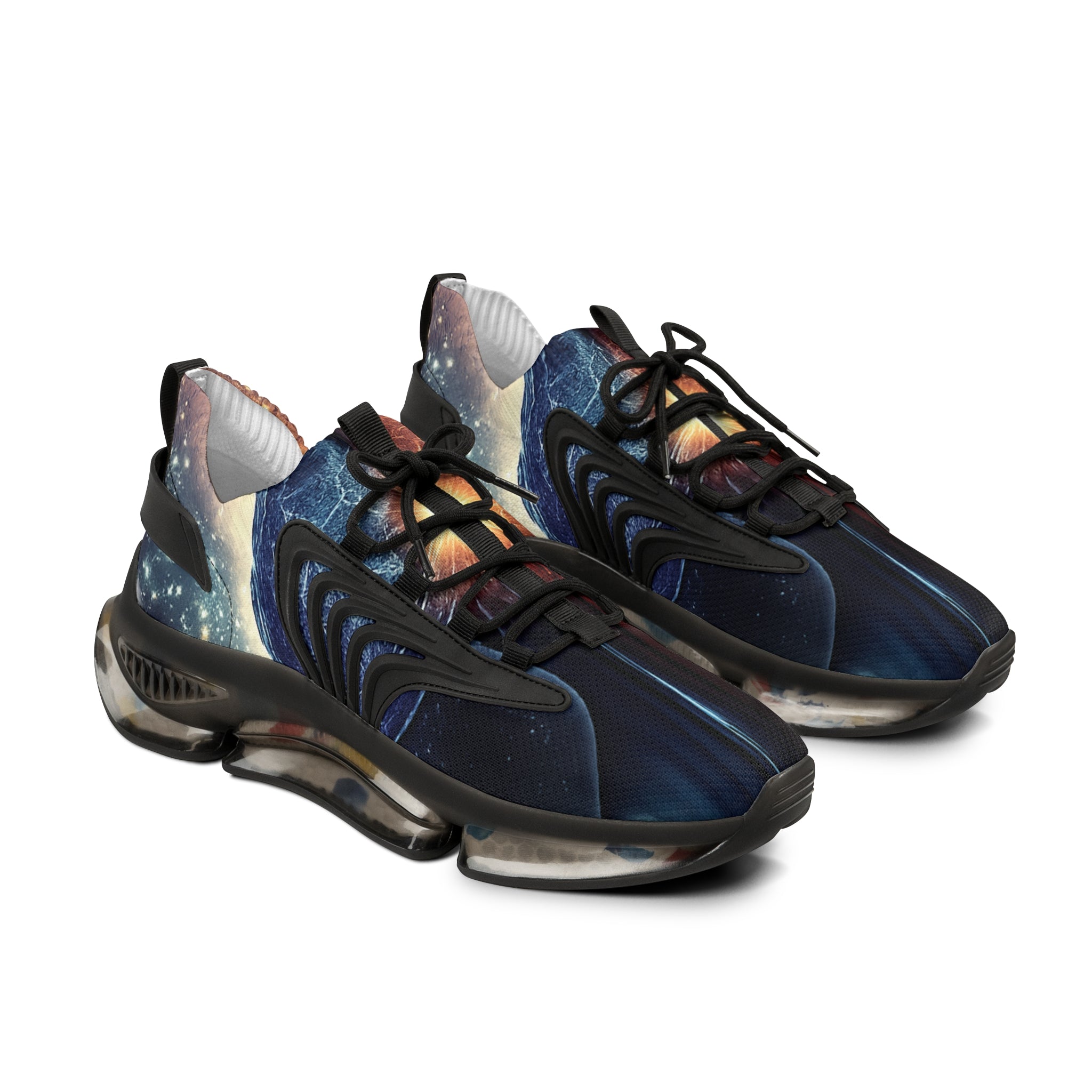 MATFAY Abstract Galaxy Flame Print Sneakers | Mesh Sneakers