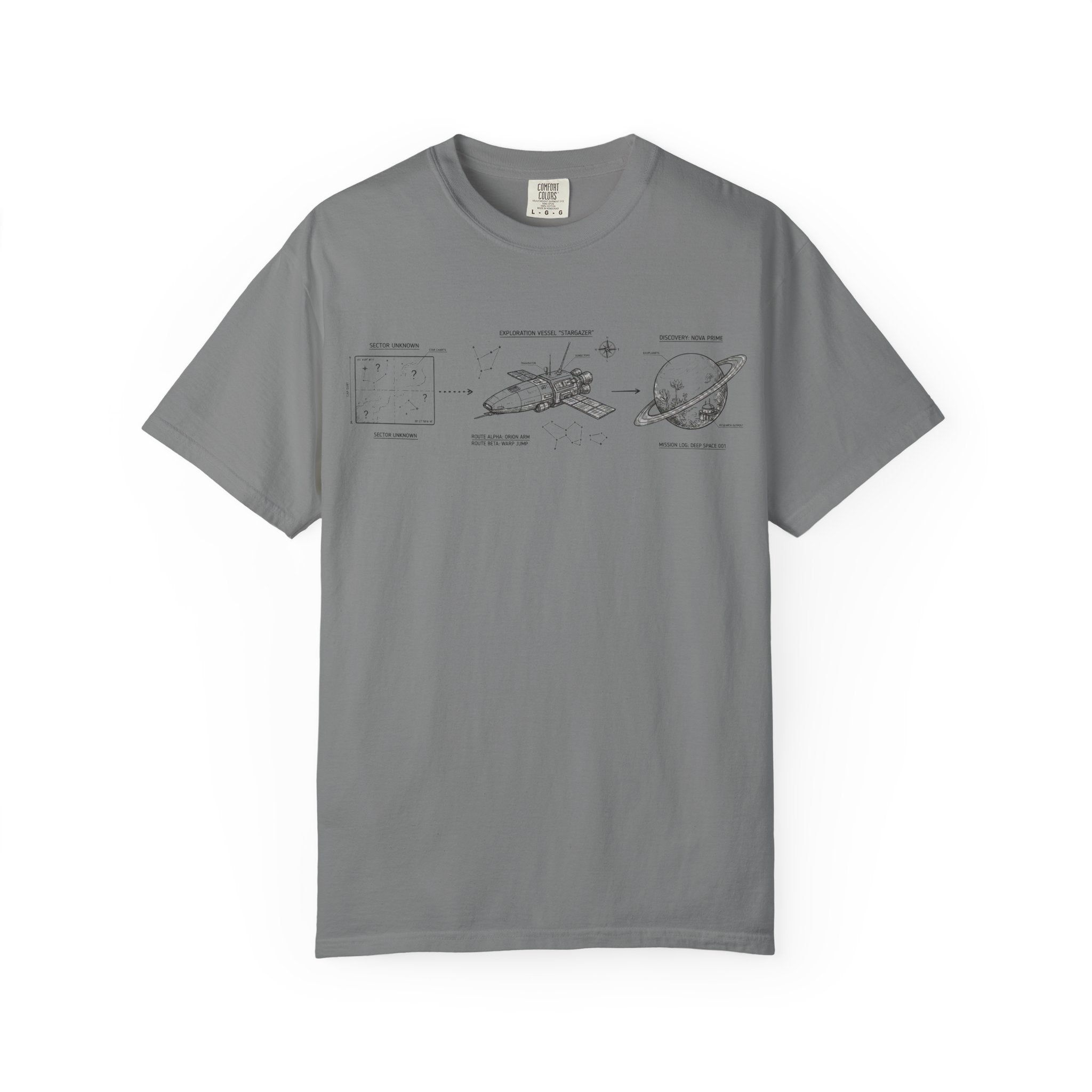 MATFAY Spacecraft Diagram Tee | Vintage Rocket, Satellite, Planet Illustration